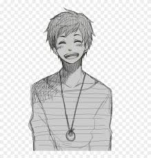 Start by drawing a large circle and a neck. Animeboy Animemale Smile Laugh Draw Anime Face Male Clipart 333688 Pikpng