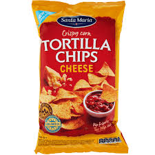 Top with jalapeno, sour cream, and chives; Tortilla Chips Cheese Santa Maria