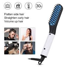Hair dryer prestige with sense iq. Professional Malaysia Women Hair Straightener Brush Men Beard Straightener Styler Modeling Hair Curly Comb Original