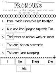 Noun and pronoun worksheet for grade 1. English Lessons Blendspace