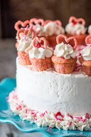 Iced lemon supreme pound cake simple nourished living. Valentine Cake Easy Strawberry Flavored Cake With Mini Cupcakes