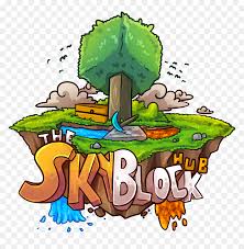 The idea behind the skyblock map is straightforward: Illustration Png Download Minecraft Skyblock Server Logo Transparent Png Vhv