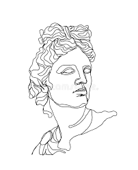 One Line Drawing Skech Apollo Sculpture Modern Single Line Art Aesthetic Conto Sponsored Paid Affiliate Skech Line Art Outline Art Line Art Drawings