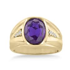 14kt white and yellow gold amethyst rings. Mens Amethyst Ring 4 1 2ct Oval Amethyst And Diamond Men S Ring Crafted In Solid 14k Yellow Gold