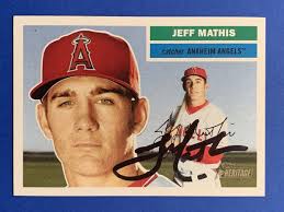 JEFF MATHIS Signed 2005 Topps Heritage #112 ANAHEIM ANGELS-MARLIN Autograph  Auto