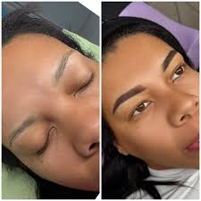 Powder brows, also called Ombre Brows or Shaded Brows, is a semi-permanent  makeup technique that creates a soft, powdered effect similar to makeup or  brow tint. Instead of individual hair strokes (like