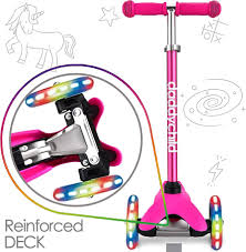 DADDYCHILD 3 Wheel Scooters for Kids, Kick Scooter for Toddlers 2-6 Years  Old, Boys and Girls Scooter with Light Up Wheels, Mini Scooter for Children  (Pink) : Amazon.in: Toys & Games