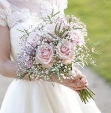 Wedding Bouquet Rose And Gypsophila Bouquet Pink Roses And Baby S Breath Www Thelilylocket Co Uk Rose Wedding Bouquet Wedding Bouquets Bridesmaid Flowers