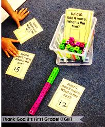 Susan Jones Teaching More Math Stations And An Addition Freebie Math Stations 1st Grade Math Math Centers