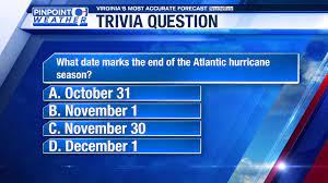 Buzzfeed editor keep up with the latest daily buzz with the buzzfeed daily newsletter! Wfxr Weather Trivia Atlantic Hurricane Season Drawing To A Close Wfxrtv
