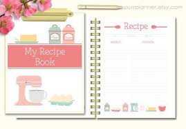 Printable Recipe Book Coral And Mint Recipe Binder Blank Etsy Recipe Book Recipe Cards Printable Free Printable Recipe Cards