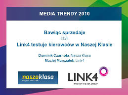 Nowe logo portalu nie zachwyca, jednak niewątpliwym plusem jest to, że jest bardziej zwarte w stosunku do poprzedniego. Logo Firmy Przygotowujacej Prezentacje Media Trendy 2010 Bawiac Sprzedaje Czyli Link4 Testuje Kierowcow W Naszej Klasie Dominik Czarnota Nasza Klasa Ppt Pobierz
