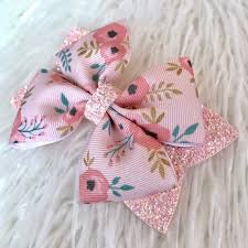 Blush Pink Floral Glitter Bow Blush Floral Hair Clip Baby Etsy In 2021 Handmade Hair Bows Boutique Bows Floral Hair Clip