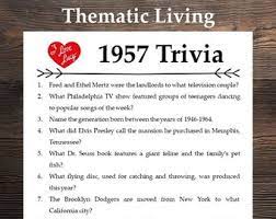 Built by trivia lovers for trivia lovers, this free online trivia game will test your ability to separate fact from fiction. 1957 Trivia Etsy