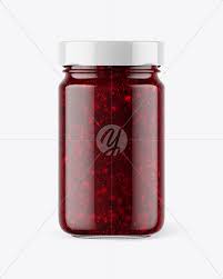 Clear Glass Jar With Cranberry Jam Mockup In Jar Mockups On Yellow Images Object Mockups