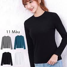 Áo Thun Tay Dài Nữ KING Cổ Tròn, Dáng Ôm Body, Vải Cotton Cao Cấp, Màu Đen  ( W05 ) - Áo thun nữ tay dài cổ tròn - dài tay W05 7