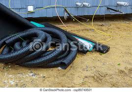 Pvc d2729 drain pipe is for sewer and drainage applications outside the building. The Drainage Pipes System Of Laying Underground Utilities From Black Pipes Of Supply Sewage The Drainage Pipes System Of Canstock