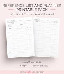 Reference Planner Printable Student College Thesis Etsy Study Planner Printable Planner Paper Writer