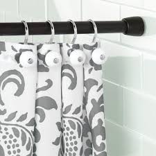 This 43.1 adjustable straight tension shower curtain rod is attractive and reliable. Interdesign Shower Curtain Tension Rod Matte Black Small 26 42 Walmart Com Walmart Com
