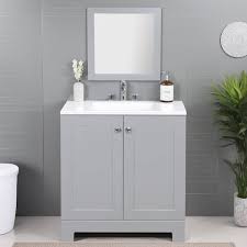 Single Sink Pearl Gray Bath Vanity