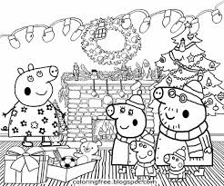 There are many characters in this beautiful series like george, dady pig, mummy pig and friends. Full Page Peppa Pig Christmas Coloring Pages Novocom Top
