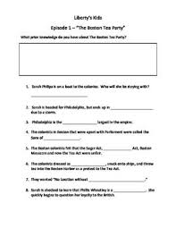 Liberty S Kids Episode 1 Viewing Guide For The Boston Tea Party Liberty Kids Social Studies Education 4th Grade Social Studies