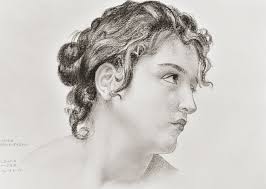 After Bouguereau, "Offering to Eros" in charcoal 9" x 12"