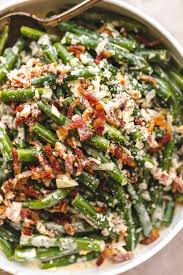 Creamy Parmesan Green Beans Casserole With Bacon Parmesan Green Beans Green Bean Recipes Greenbean Casserole Recipe