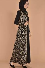 Modamerve Gold Aplikli Jileli Elbise Ikili Takim Siyah Akg 12051 1 Elbise Asimetrik Elbise Abaya Modasi