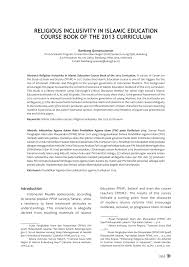 Pdf Religious Inclusivity In Islamic Education Course Book Of The 2013 Curriculum