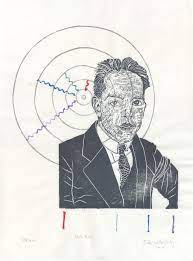 Niels Bohr History Of Physics Linocut Block Print Bohr Etsy Niels Bohr Linocut Block Print