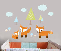Fox Wall Decals For Nursery Fox Name Fabric Decals Peel N Stick Decals Woodland Trails Decal Fox Family Fabric Wall Decals Fox Decal Woodland Wall Decals