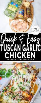 Best Chicken Dinner This Easy Tuscan Garlic Chicken Recipe Is A Wonderful Dinner For A Busy Ni Tuscan Garlic Chicken Easy Family Meals Garlic Chicken Recipes