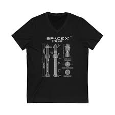 SpaceX Starship V-Neck T-Neck  Spacex Starship Blueprint T-Shirt  SpaceX  Lover Gift T-Shirt - Etsy Italia