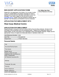 Nhs application apk is a free health. Nhs Standard Application Form Fill Online Printable Fillable Blank Pdffiller