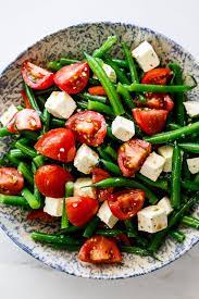Easy Tomato Feta Green Bean Salad Simply Delicious Recipe Vegetable Salad Recipes Side Salad Recipes Easy Salad Recipes