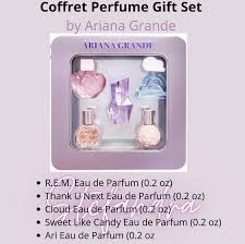 The heart of the fragrance is a whipped touch of creme de coconut, indulgent praline and exotic vanilla orchid. Ariana Grande Coffreti Perfume Gift Set Beauty Personal Care Bath Body Body Care On Carousell