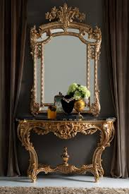Gold Rococo Console Table And Mirror Set Juliettes Interiors Antique Furniture Living Room Mirrored Sofa Table Furniture