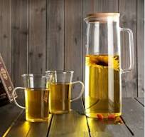 Custom Heat Resistant Transparent High Borosilicate Glass Water Jug Ice Tea  Carafe Glass Pitcher With Bamboo Lid