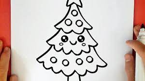 Coloriage simple petit sapin de noel a imprimer dans les. Comment Dessiner Un Sapin De Noel Kawaii Youtube