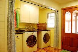 Laundry Room Curtains To Hide Machine Home Decorating Trends Homedit Temporary Room Dividers Bamboo Room Divider Rustic Laundry Rooms