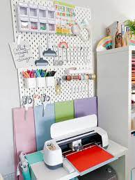 My kitchen has a partial wall between the actual kitchen and the family room. 35 Craft Room Wall Decor Ideas 8 Cricut Craft Room Craft Room Organization Craft Room Office