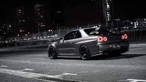 The great collection of skyline car wallpaper for desktop, laptop and mobiles. Nissan Skyline Gt R R34 Night Holy Drift Hd Car Wallpapers And Desktop Background