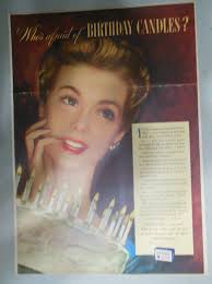 Ivory Soap Ad: Who's Afraid Of Birthday Candles ? from 1943 Size: 11 x 15  inch