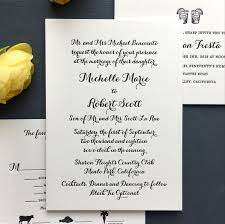 Modern Script Wedding Invitations In Black Ink For A Black Tie Optional Wedding In Californi Letterpress Design Script Wedding Invitations Gorgeous Invitations