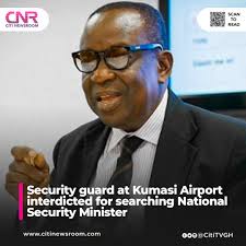 The Ghana Airports Company Limited (GACL) has interdicted a security guard  at the Kumasi Airport for conducting a pre-boarding search