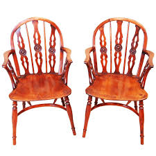 Antique Pair Of Yewood Draught Back Windsor Chairs Chair Windsor Chair Antiques