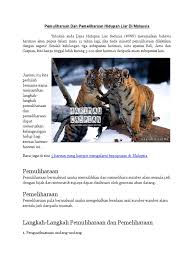 Animal malaysia mewujudkan pelan perlindungan kemalangan peribadi untuk memberi bantuan kepada semua rakyat malaysia ketika semua musibah ini berlaku tanpa diduga. Pemuliharaan Dan Pemeliharaan Hidupan Liar Di Malaysia