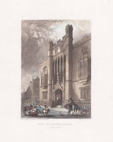 City of London School, Milk Street. (antique prints)