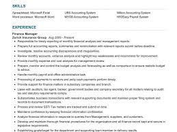 This section is where you outline your relevant job titles, companies. Finance Manager Resume Sample 2021 Writing Tips Resumekraft